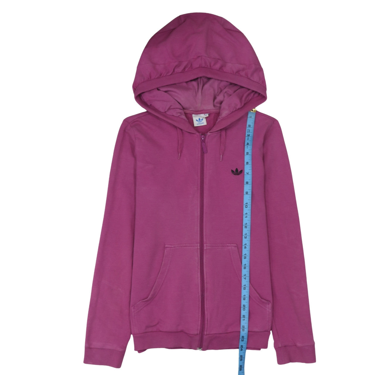 Adidas Womens Pink Full Zip Hoodie Size 14 Cotton Casual Sportswear