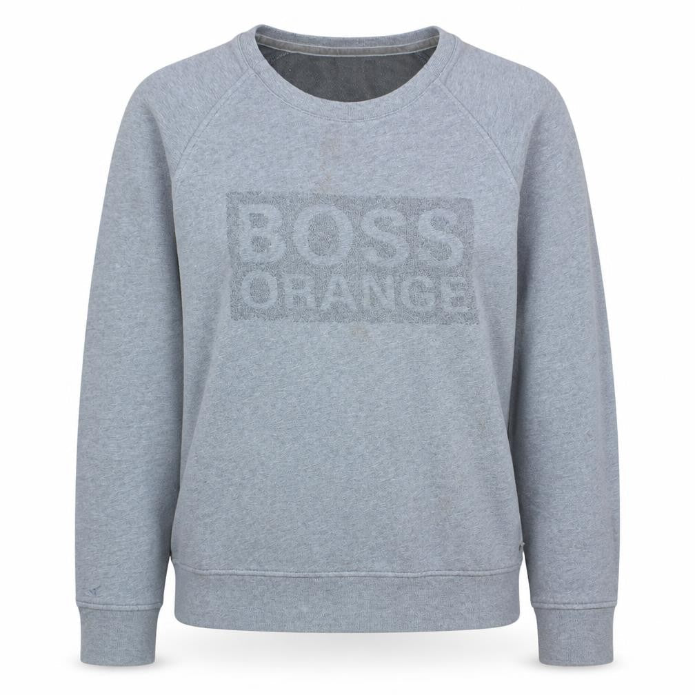 Hugo Boss Orange Womens Grey Pullover Sweatshirt XL Relaxed Fit