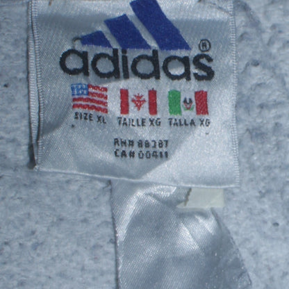 Close-up detail of Adidas Men's Grey XL Sweatpants with Pockets