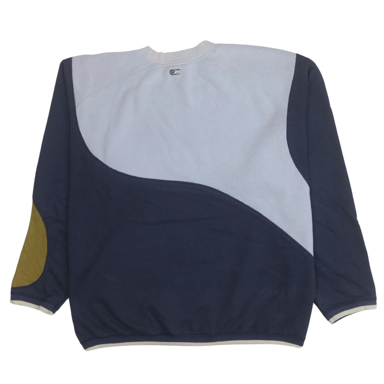 Adidas Mens Blue Colourblock Logo Sweatshirt Size L Vintage Pullover