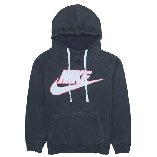 Nike Girls Black XL Pullover Hoodie with Logo Graphic Print Fleece