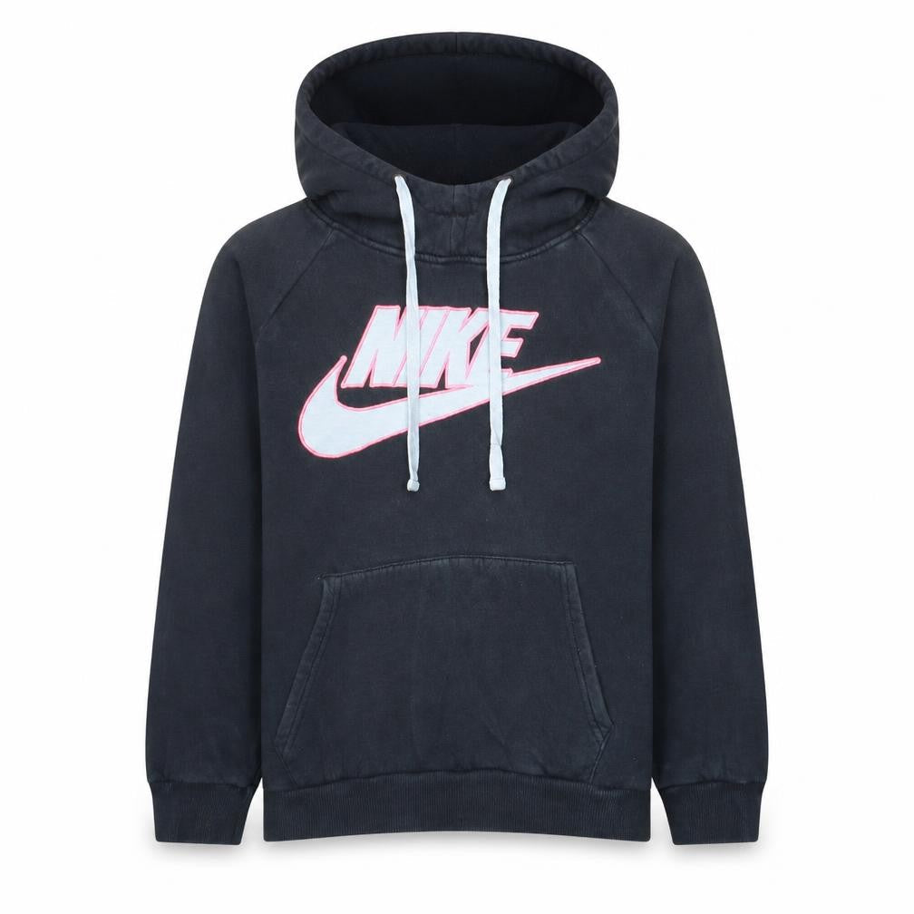 Nike Girls Black XL Pullover Hoodie with Logo Graphic Print Fleece