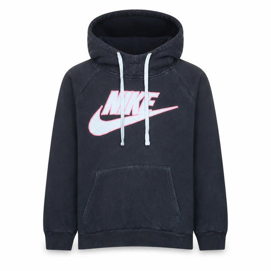 Nike Girls Black XL Pullover Hoodie with Logo Graphic Print Fleece