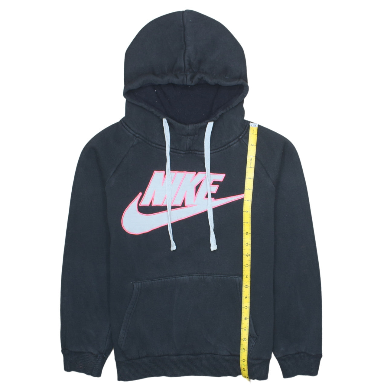 Nike Girls Black XL Pullover Hoodie with Logo Graphic Print Fleece