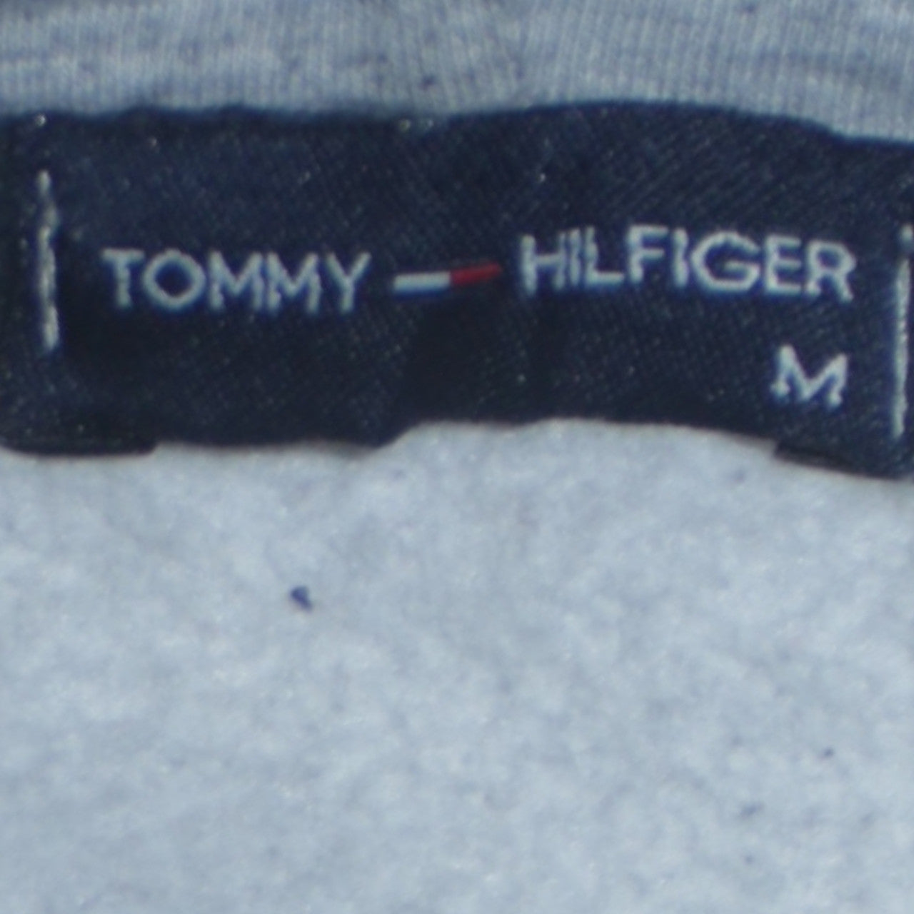 Tommy Hilfiger Mens Grey 1/4 Zip Hoodie M Logo Fleece Sweatshirt