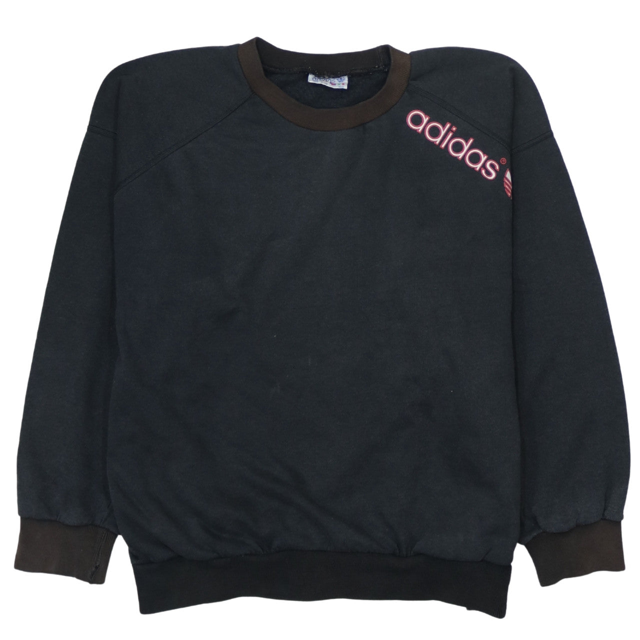 Adidas Boys Black Pullover Sweatshirt 16 Years Retro Logo Fleece