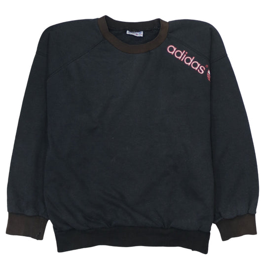 Adidas Boys Black Pullover Sweatshirt 16 Years Retro Logo Fleece