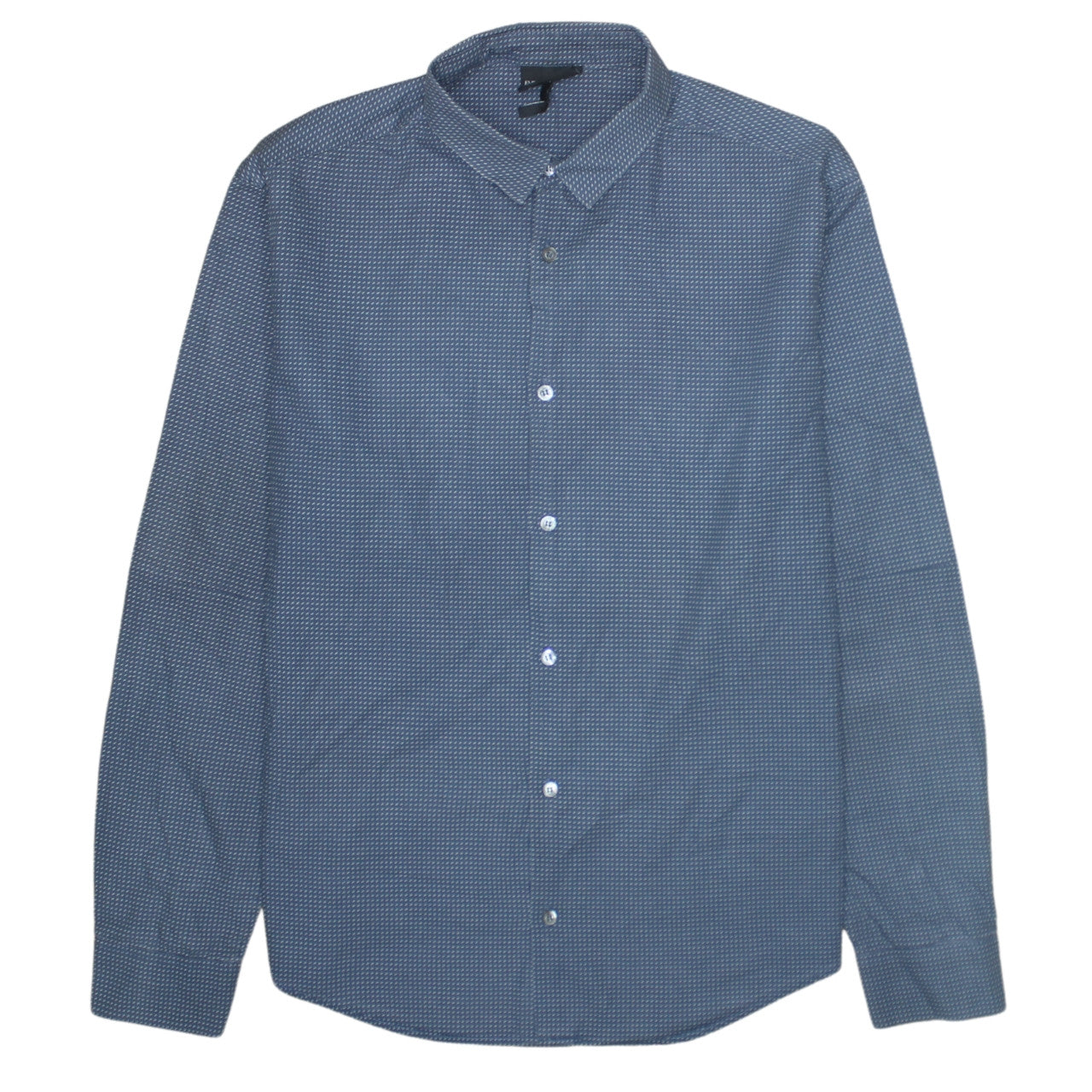 Emporio Armani Men's Blue Slim Fit Long Sleeve Cotton Shirt Size L
