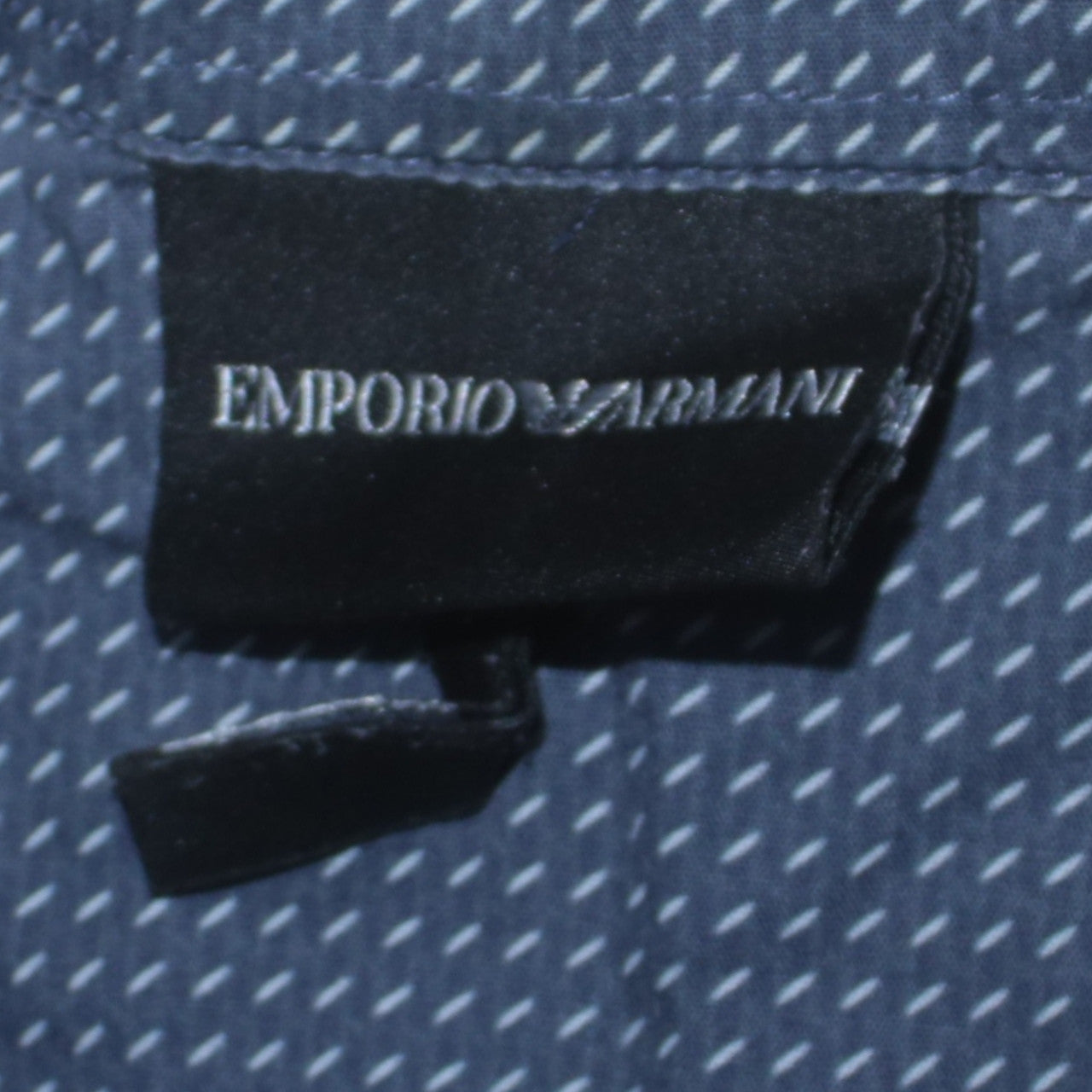 Emporio Armani Men's Blue Slim Fit Long Sleeve Cotton Shirt Size L