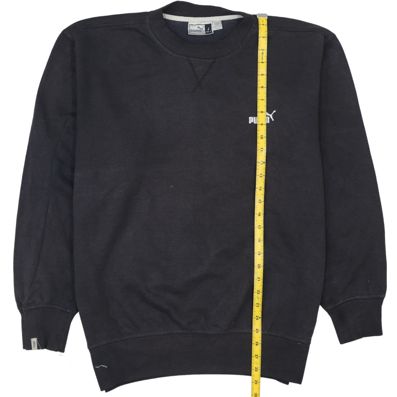 Puma Mens Black L Pullover Sweatshirt Crew Neck Fleece