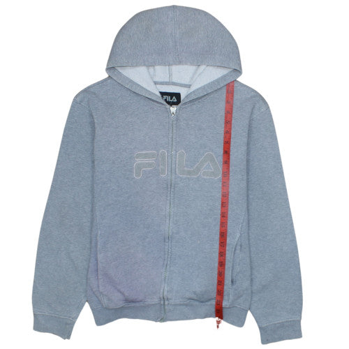 FILA Womens Grey Full Zip Hoodie XXL Classic Casual Sweatshirt
