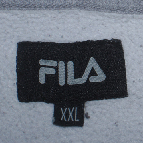 FILA Womens Grey Full Zip Hoodie XXL Classic Casual Sweatshirt