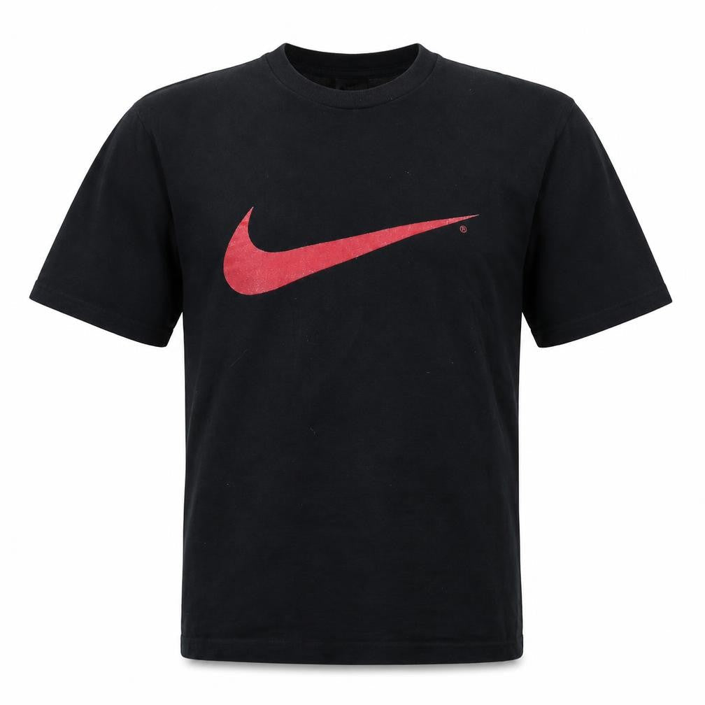 Nike Men's Black XL Vintage Red Swoosh Logo Graphic T-Shirt