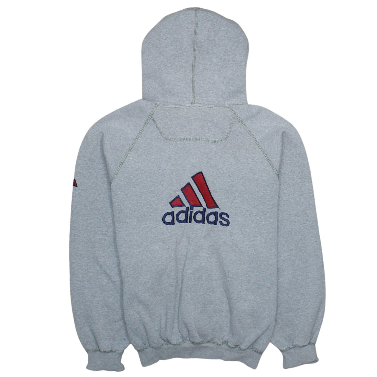 Adidas Men's Grey Full Zip Hoodie M Logo Sportswear Sweatshirt