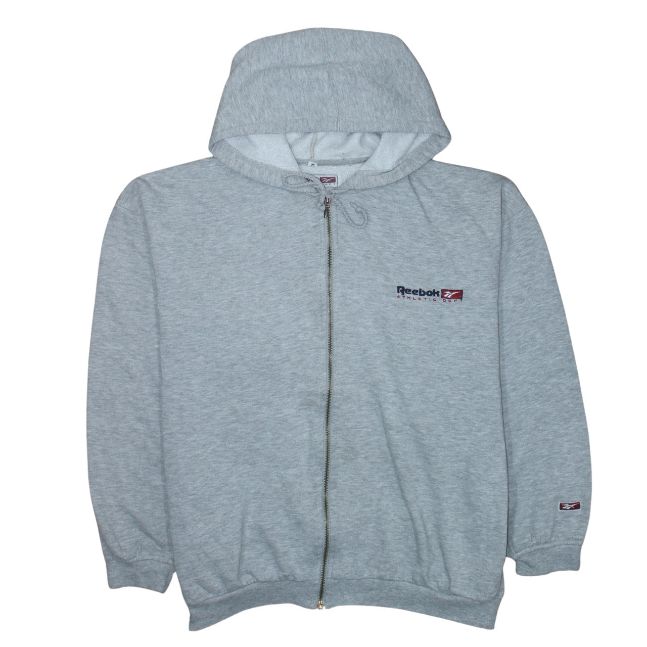 Reebok Women’s Grey Full Zip Hoodie Medium Athletic Dept Logo