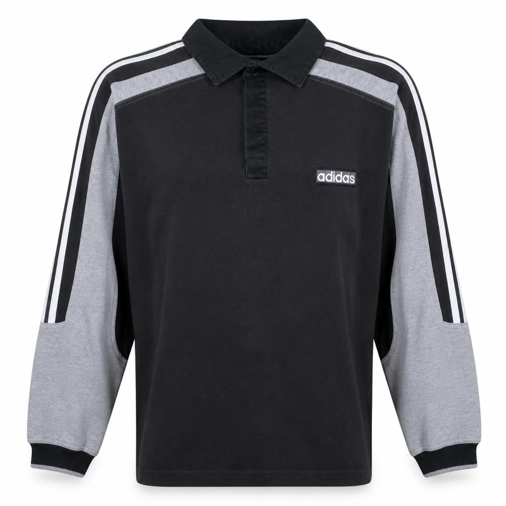 Adidas Men's Black Long Sleeve Collared Sports T-Shirt Size M