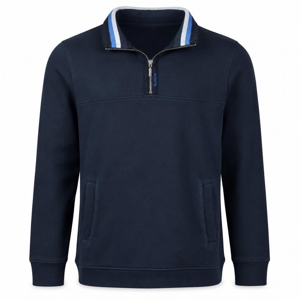 Barbour Men Blue L 1/4 Zip Cotton Sweatshirt Pullover