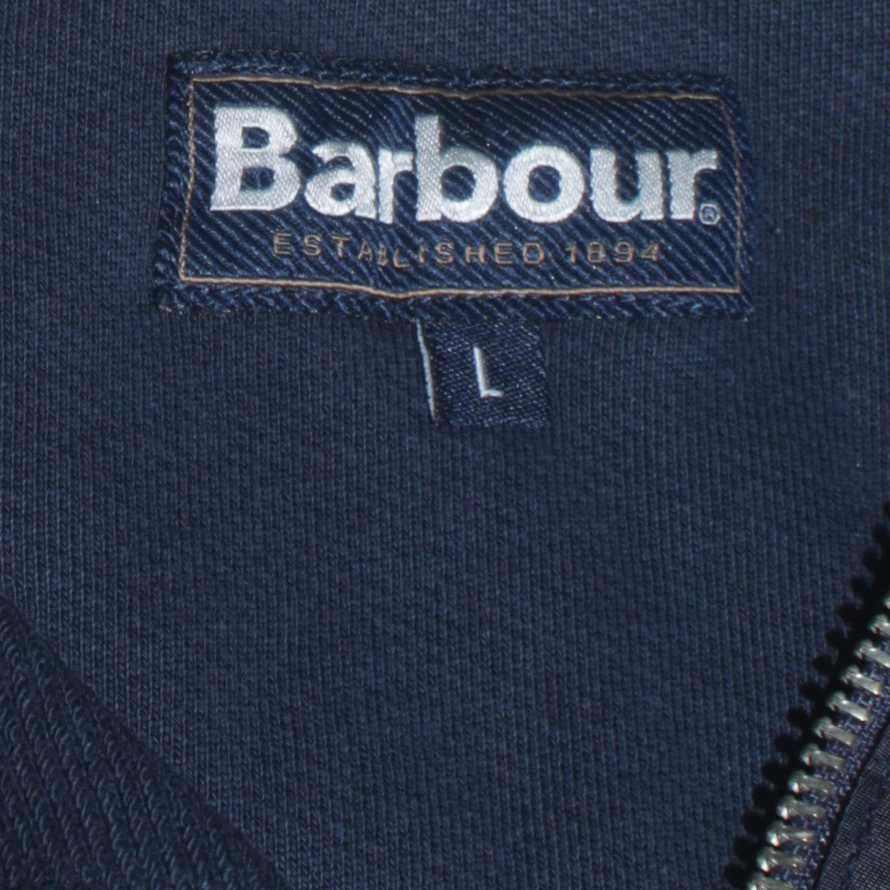 Barbour Men Blue L 1/4 Zip Cotton Sweatshirt Pullover