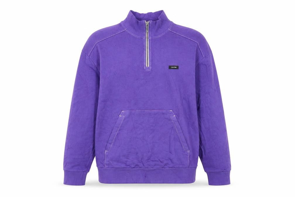 Calvin Klein Women’s Purple 1/2 Zip Cotton Sweatshirt Size S