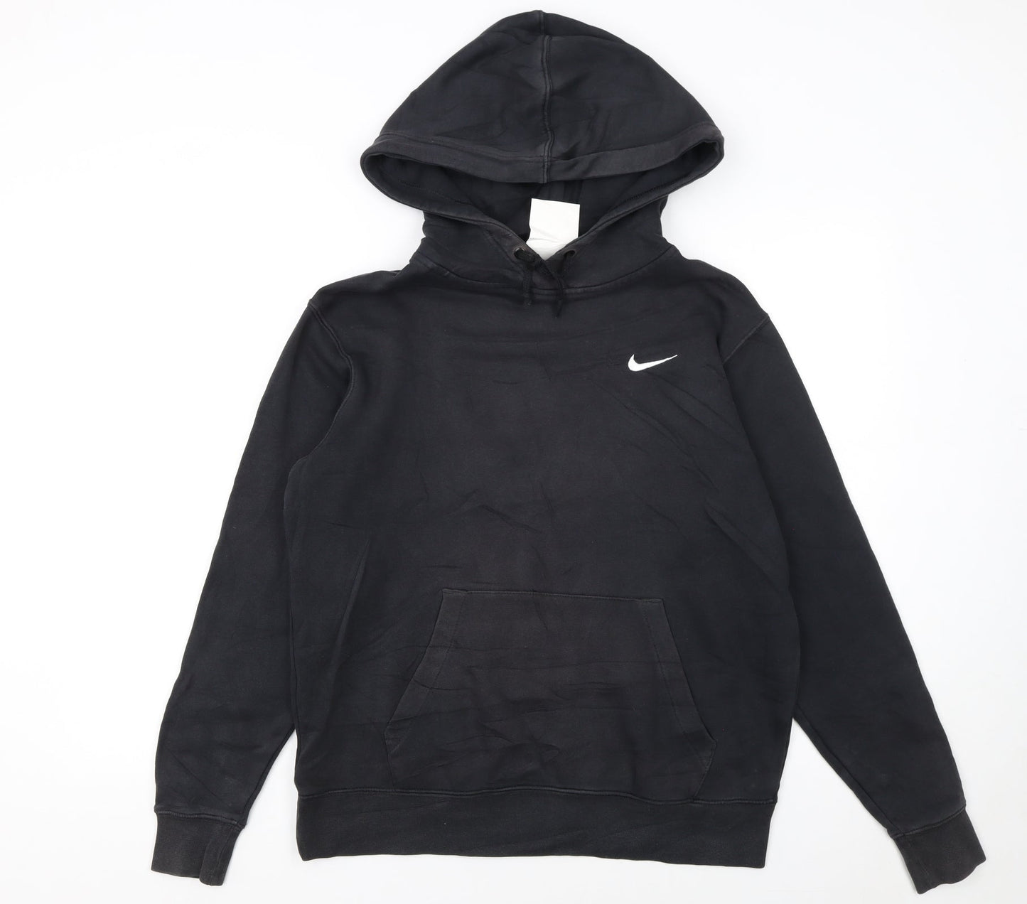 Nike Men's Black Pullover Hoodie Medium Logo Fleece Sweatshirt
