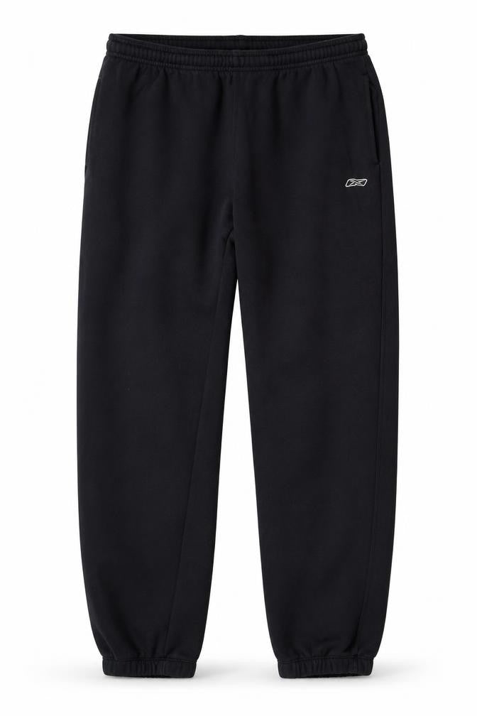 Reebok Men Black Jogger Trousers L Regular Fit Elastic Waist