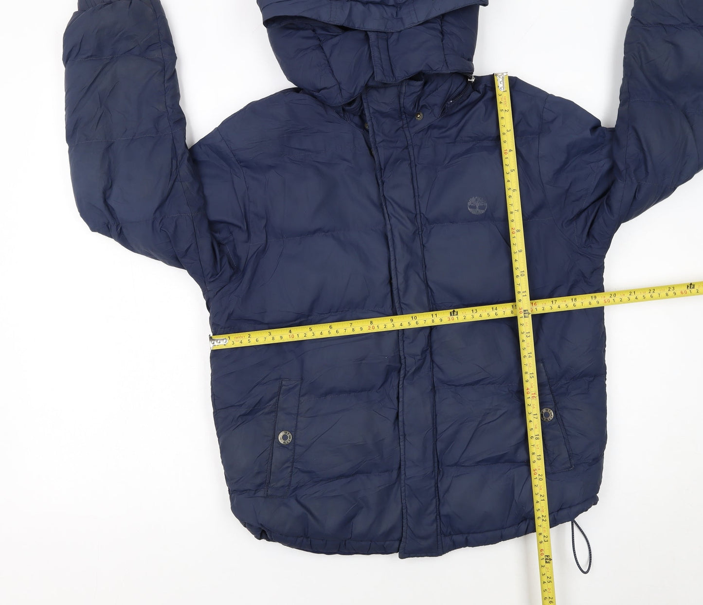 Timberland Boys Blue Hooded Puffer Jacket Size 12 Years