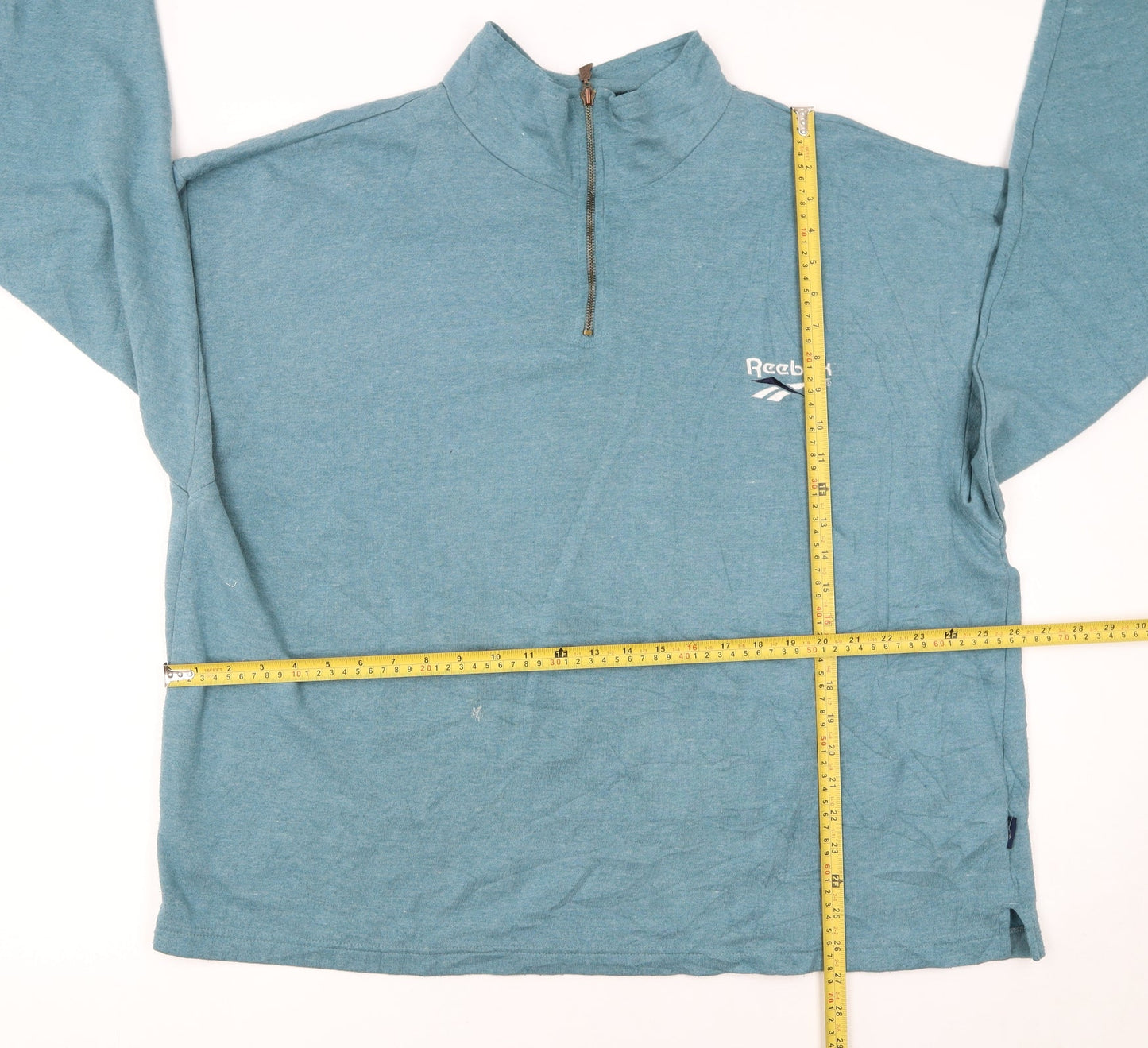 Reebok Women Blue 1/4 Zip Pullover Sweatshirt Size L