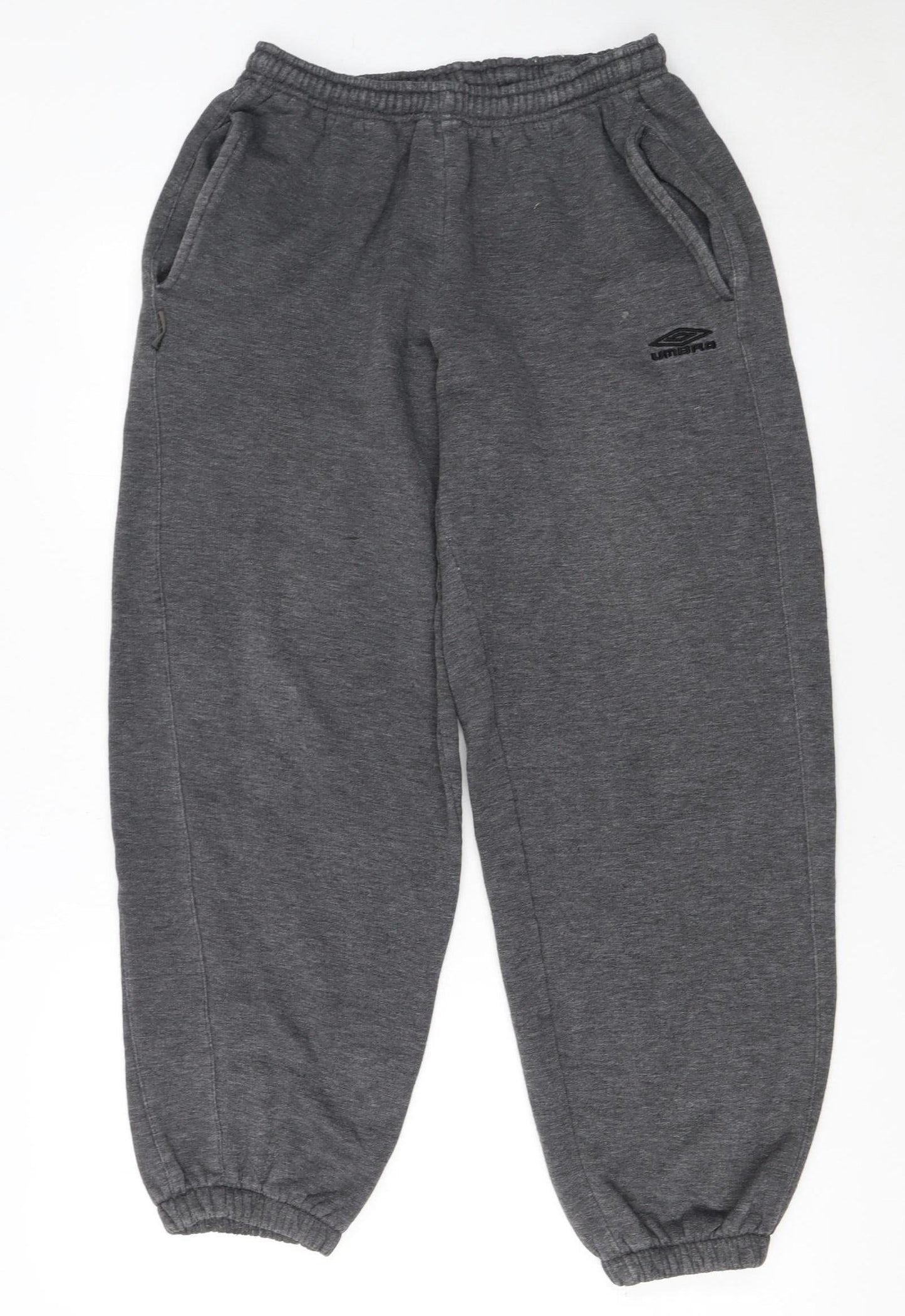 Umbro Men's Grey Fleece Sweatpants S Elastic Waist Jogger