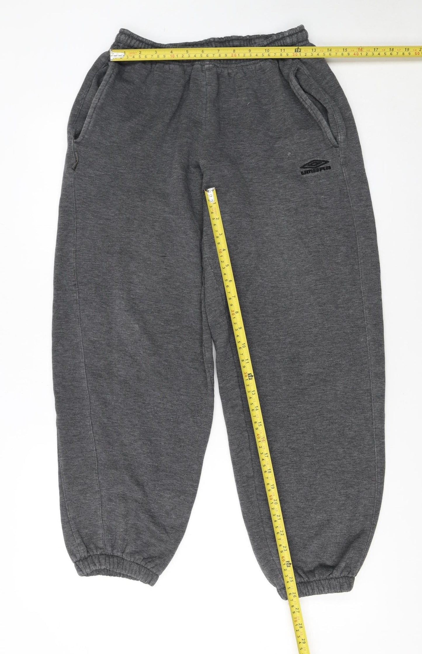 Umbro Men's Grey Fleece Sweatpants S Elastic Waist Jogger