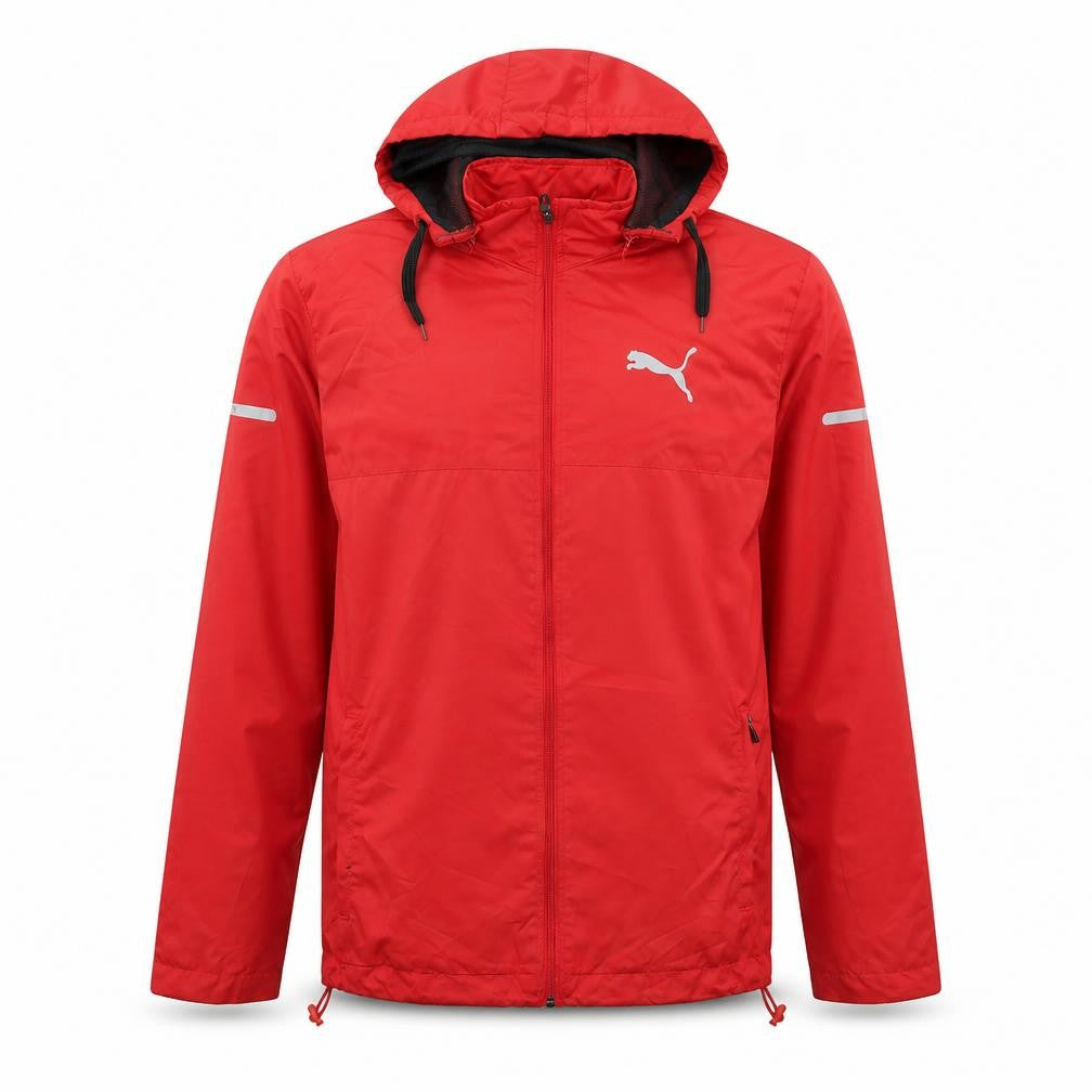 Puma Men's Red L Windbreaker Hooded Lightweight Active Jacket