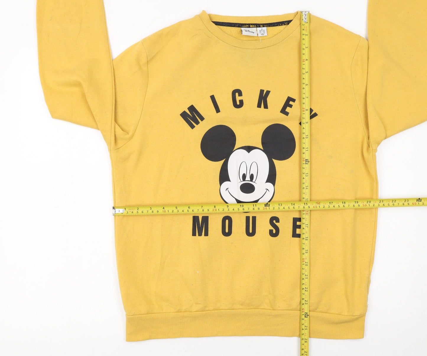 Disney Womens Yellow Mickey Mouse Sweatshirt Size M 12/14