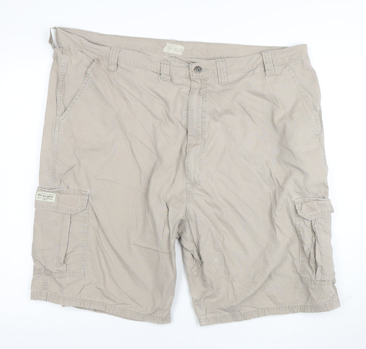 Wrangler Men's Beige Cargo Shorts Size 46 Regular Fit Cotton