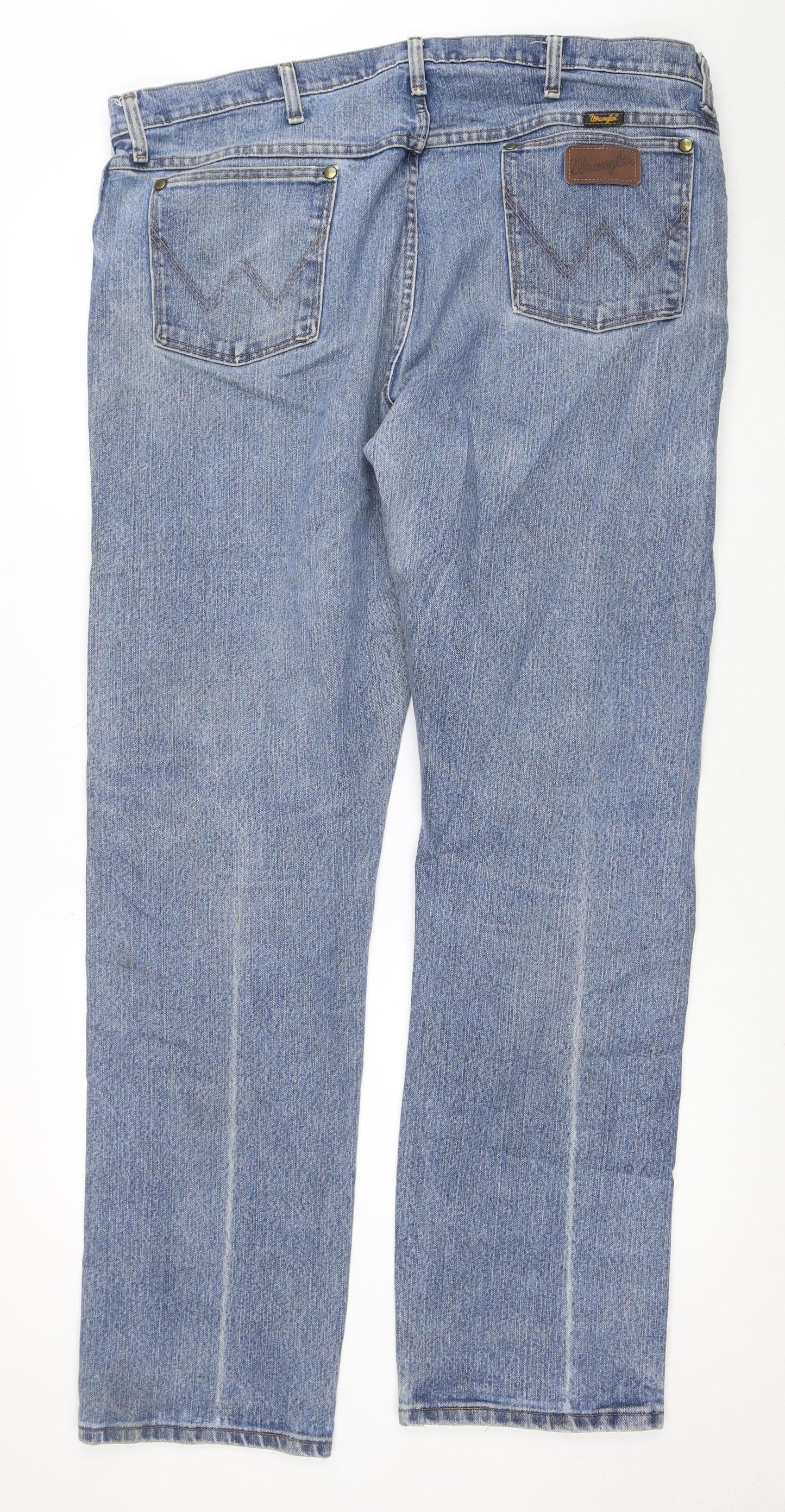 Wrangler Men's Blue 40x34 Straight Fit Denim Jeans