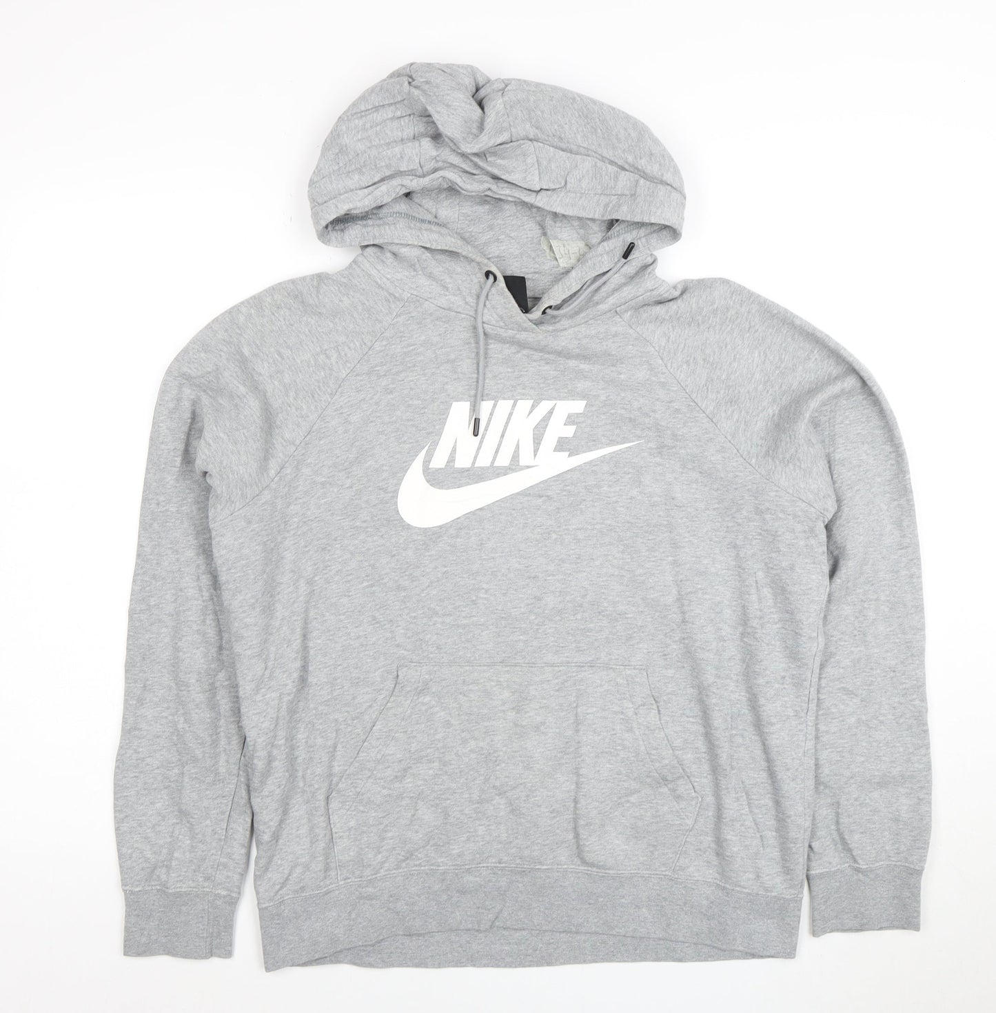 Nike Men's Grey Pullover Hoodie M Logo Graphic Sportswear