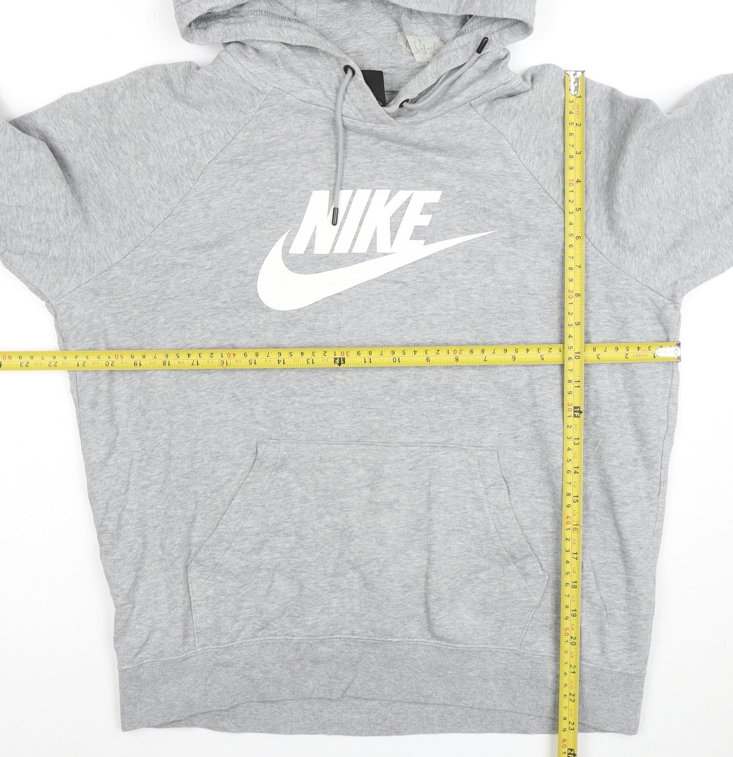 Nike Men's Grey Pullover Hoodie M Logo Graphic Sportswear