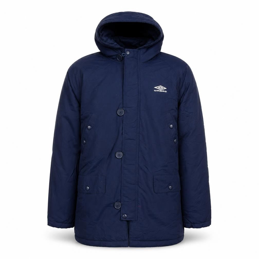 Umbro Boys Blue Hooded Parka Coat 12 Years Nylon Winter Lined Jacket