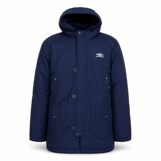 Umbro Boys Blue Hooded Parka Coat 12 Years Nylon Winter Lined Jacket