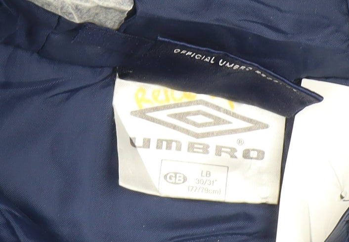 Umbro Boys Blue Hooded Parka Coat 12 Years Nylon Winter Lined Jacket