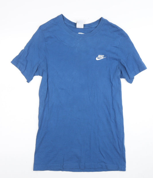 Nike Men's Blue Short Sleeve Crew Neck Cotton T-Shirt Size S