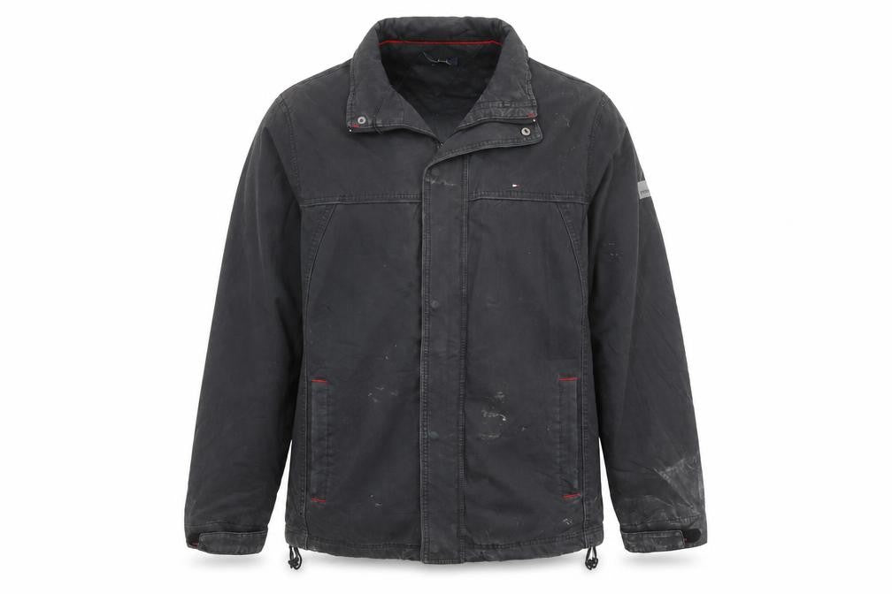 Tommy Hilfiger Men’s Black XL Windbreaker Jacket Cotton Nylon