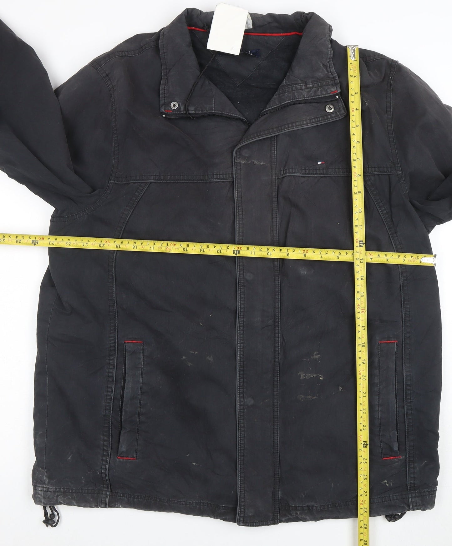 Tommy Hilfiger Men’s Black XL Windbreaker Jacket Cotton Nylon
