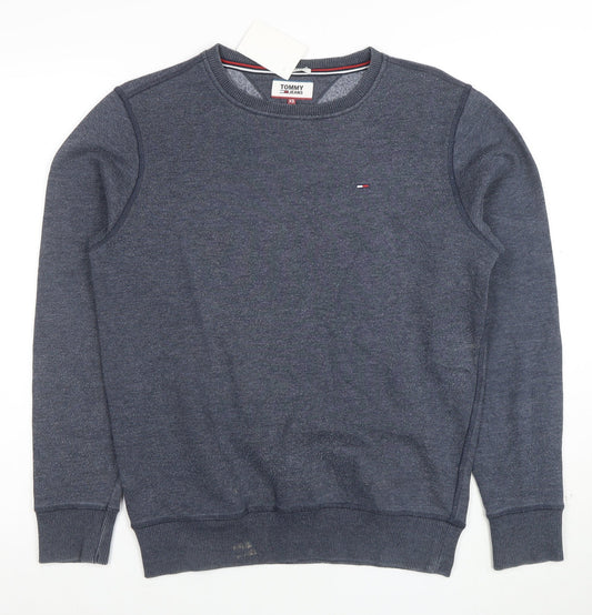 Tommy Jeans Men Blue XS Classic Fit Crew Neck Sweatshirt