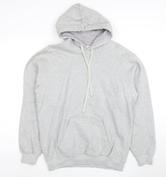 Adidas Men Grey Pullover Hoodie S Regular Fleece Sportswear