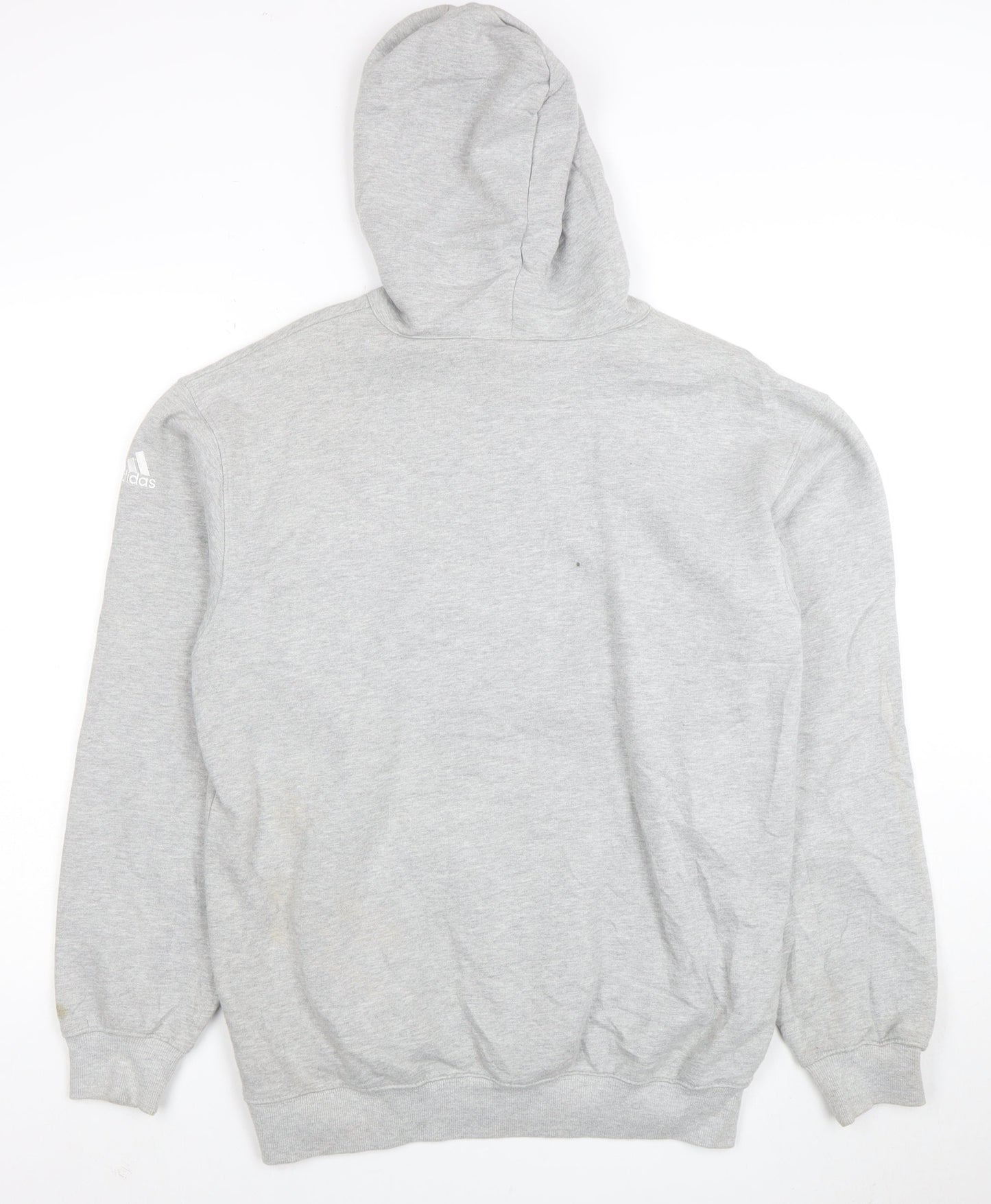 Adidas Men Grey Pullover Hoodie S Regular Fleece Sportswear