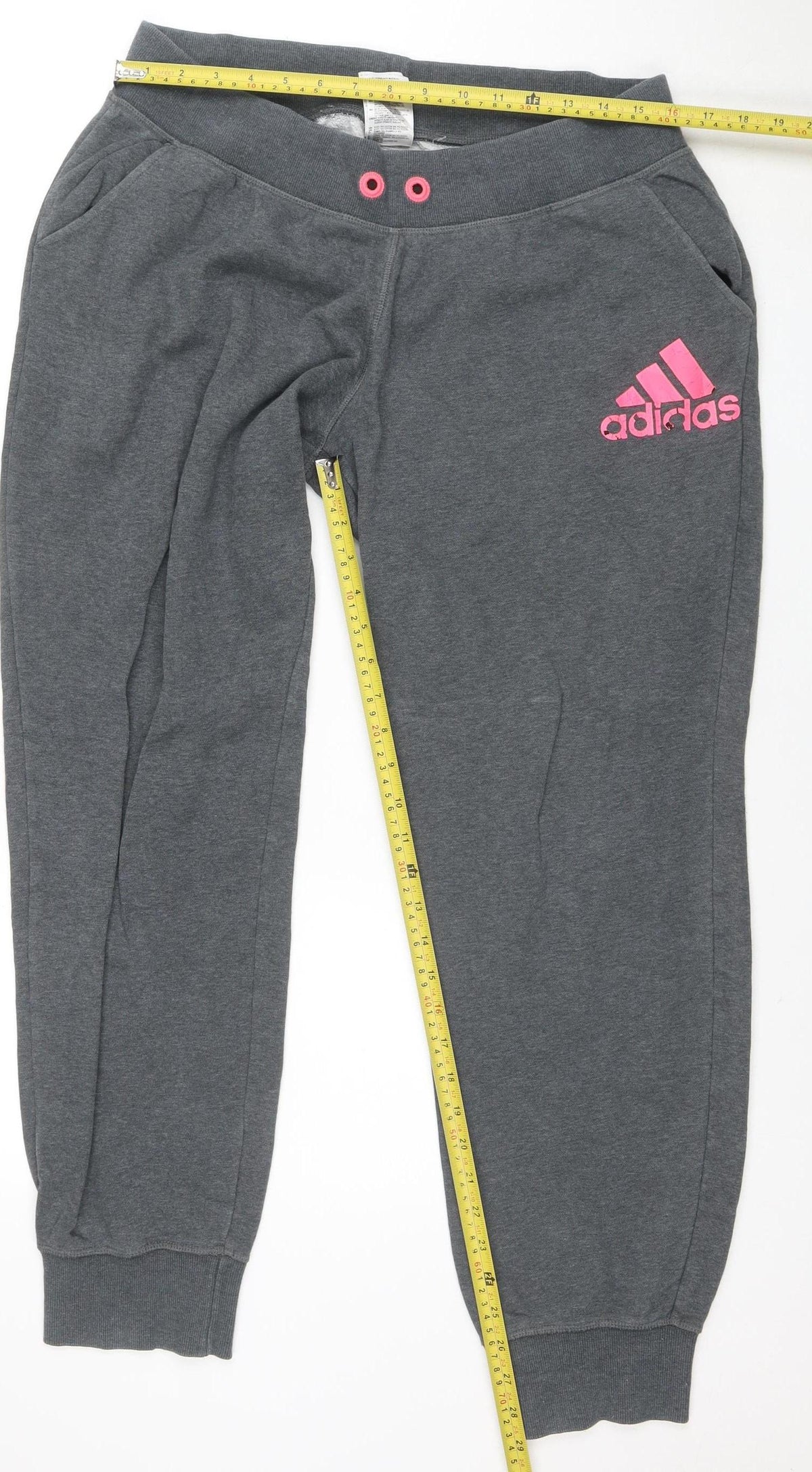 Adidas Womens Grey Jogger Trousers L Cotton Blend Activewear