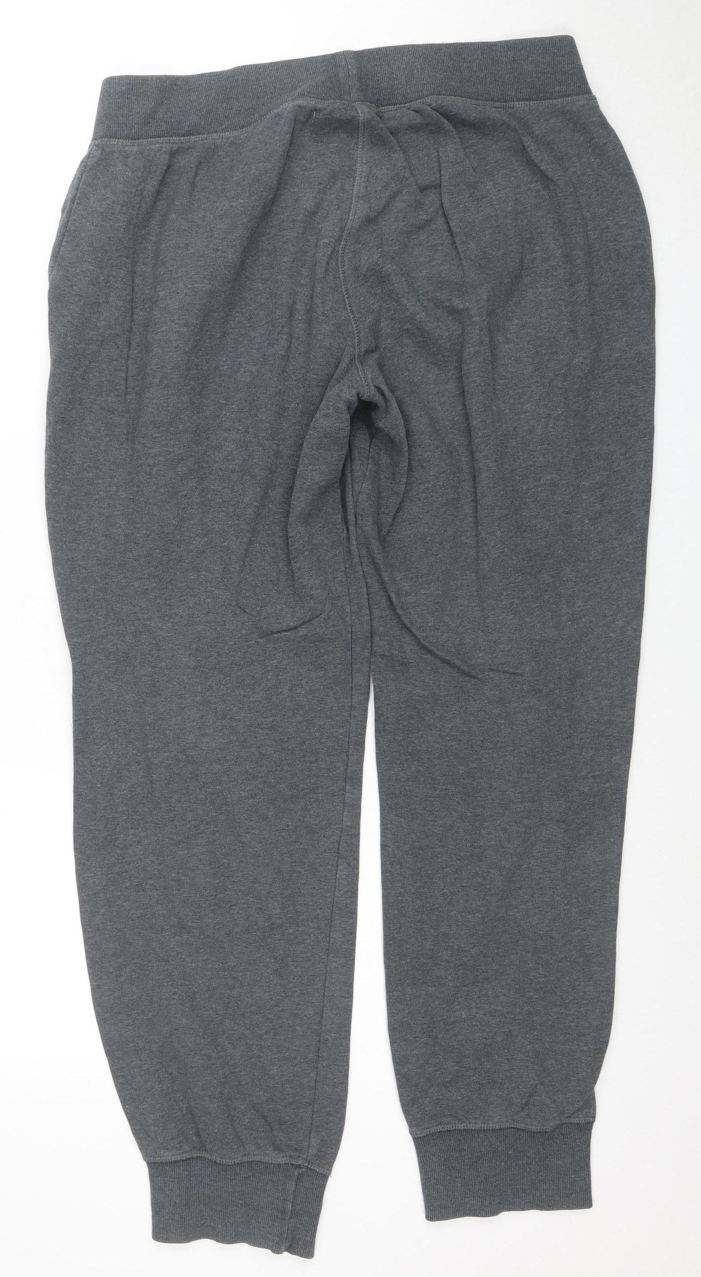Adidas Womens Grey Jogger Trousers L Cotton Blend Activewear