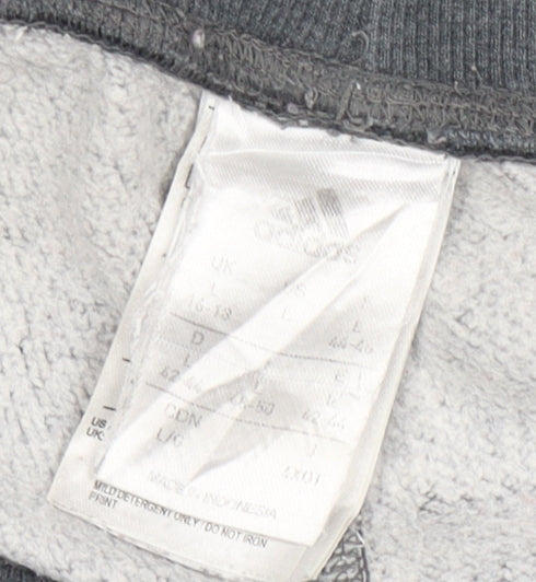 Adidas Womens Grey Jogger Trousers L Cotton Blend Activewear