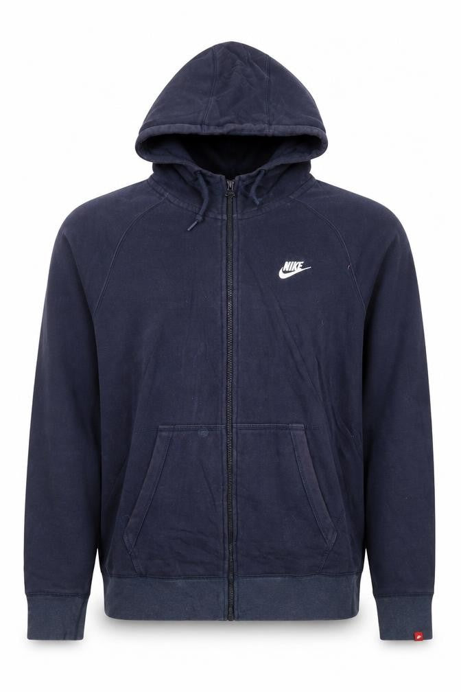 Nike Men's Blue Full Zip Hoodie Size L Fleece Sweatshirt