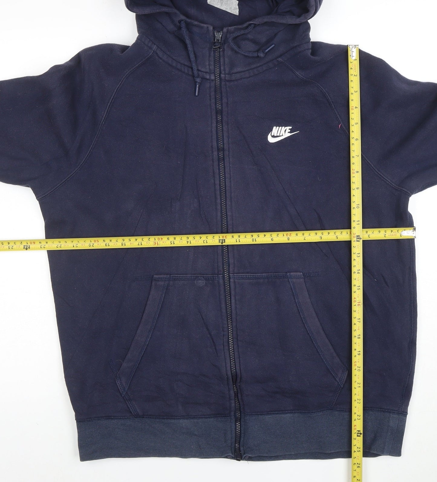Nike Men's Blue Full Zip Hoodie Size L Fleece Sweatshirt