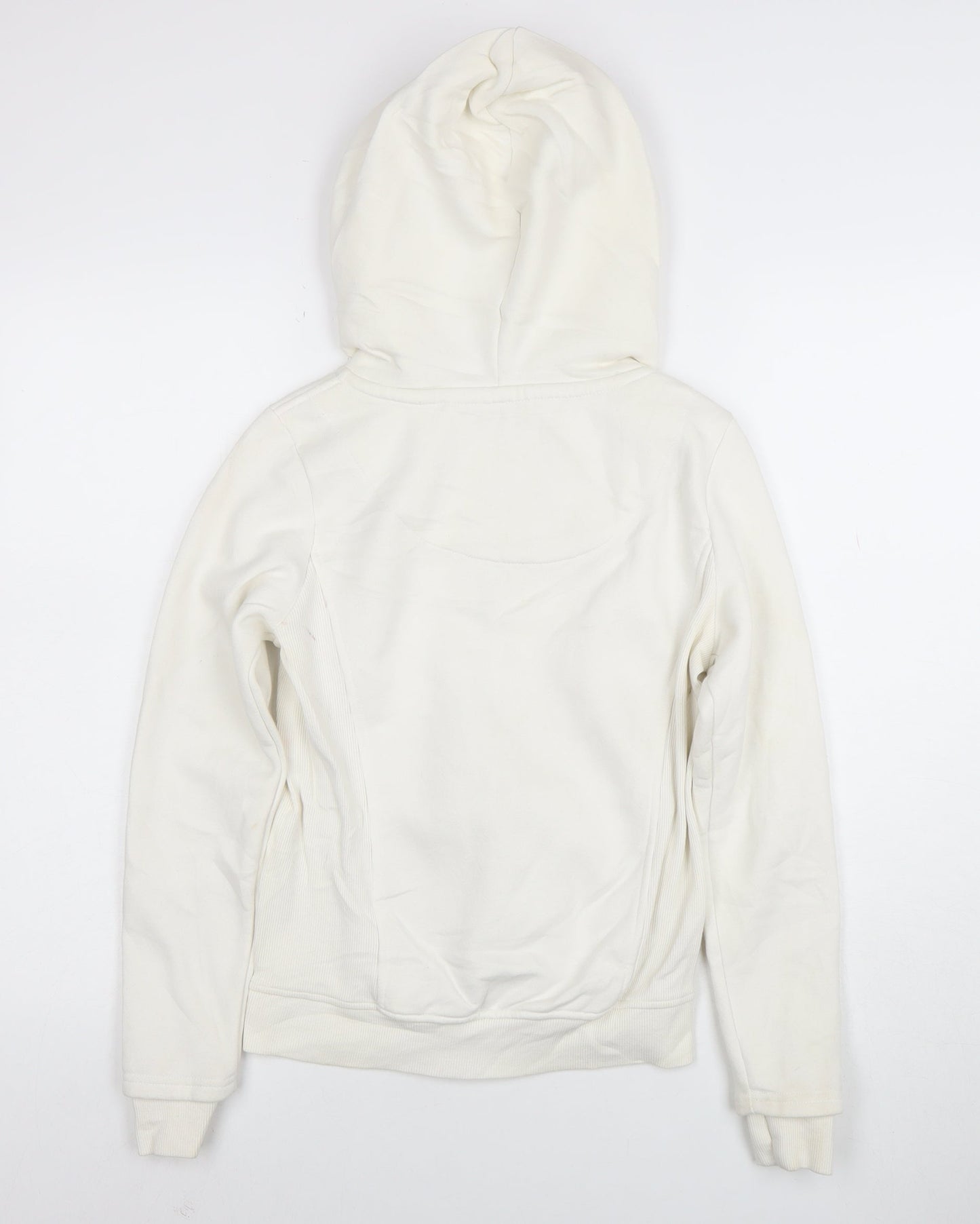 Diesel Womens Ivory Full Zip Hoodie XS Cotton Blend Casual